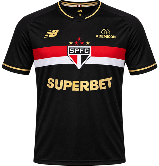 CAMISA DO SÃO PAULO III 25/26 PRETA - VERSÃO JOGADOR